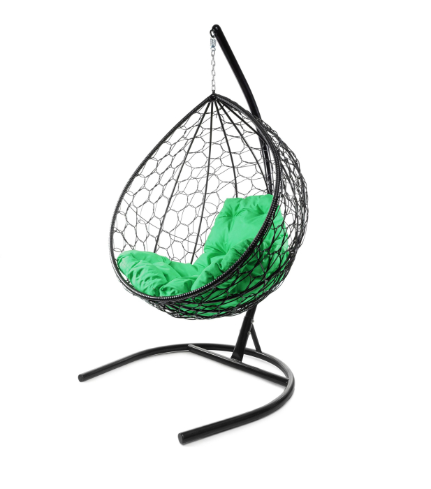 Подвесные кресла, Подвесное кресло КАПЛЯ с ротангом чёрное