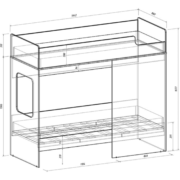 Двухъярусные, Двухъярусная кровать Легенда D603.3 75х190