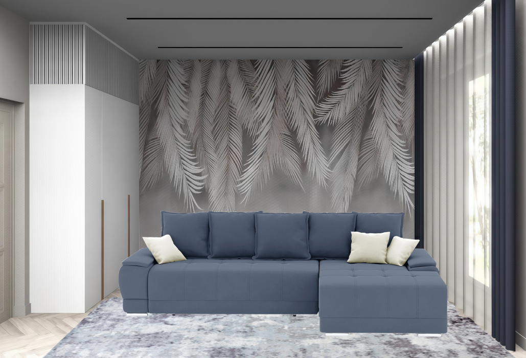 Диваны угловые в гостиную, Диван-кровать угловой Нордвикс ПБ, велюр