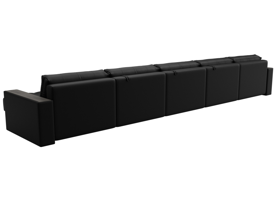 Диваны еврокнижки, Диван П-образный с декором Лига-049 НПБ Мегалонг, экокожа GRIFON