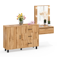 Туалетные столики, Комод с дверками и ящиками 122-1204 и косметический столик навесной с подсветкой