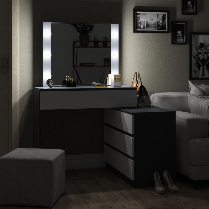 С зеркалом, Туалетный столик с подсветкой 110