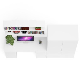 Шкаф-комод Мори МШ900.1 с письменным 2-х тумбовым столом МС-2 и полкой книжной