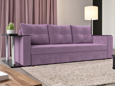 Диваны еврокнижки, Диван прямой Атланта со столом слева, микровельвет