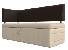 Диваны угловые кухонные, Кухонный прямой диван Стоун с углом левый, экокожа