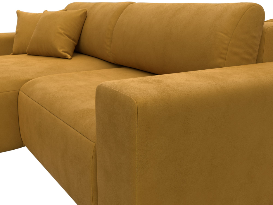 Диваны угловые в гостиную, Диван угловой Лига-036 НПБ Классик левый угол, велюр BRUT