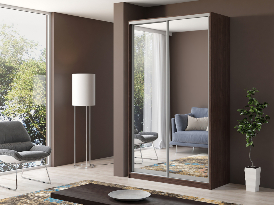 Шкафы-купе, Шкаф купе 2-х дверный Айсберг 140 зеркало