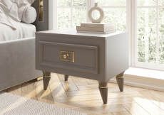 Прикроватные тумбы, Тумба прикроватная Валенсия с ящиком выдвижным 55х40х42 см (золото)