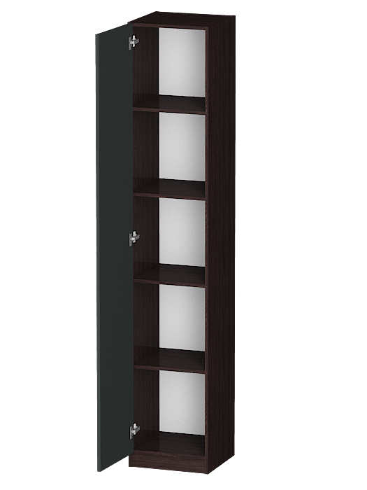 Шкафы одностворчатые, Распашной шкаф Лайф с полками 40*40*215 Венге