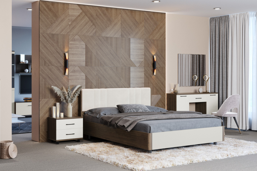 Спальные гарнитуры, Модульная спальня Грейс композиция 7  Гикори Джексон Темный