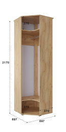 Шкаф угловой Эмилия ЭЛ-14К с зеркалом