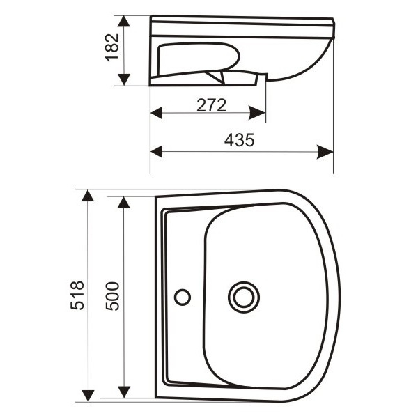 Раковины для ванных комнат, Умывальник "Альфана-52" (г. Старый Оскол)