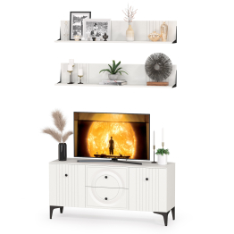 Тумба для ТВ с двумя навесными полками Валенсия № 51