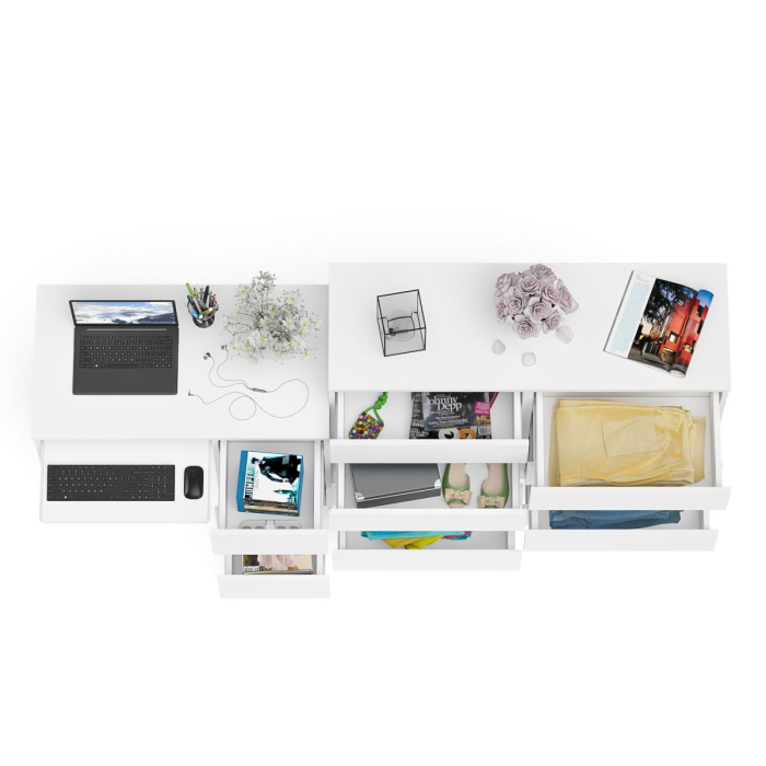 Компьютерные столы, Комод Мори МК1200 8-мь ящиков со столом компьютерным МС-6 правым