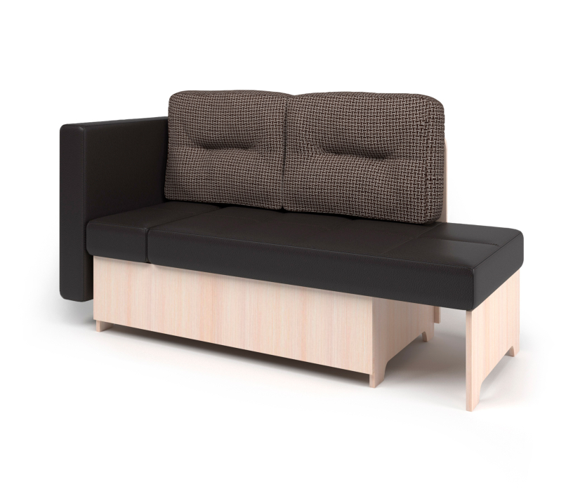 Диваны прямые кухонные, Кушетка Гамма Лайт левый, экокожа / Корфу