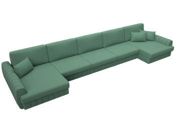 Диван П-образный Лига-057 НПБ МегаЛонг, рогожка Амур