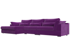 Диваны угловые в гостиную, Угловой диван Пекин Long угол левый, НПБ, микровельвет