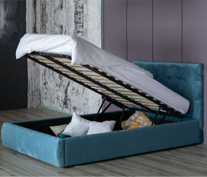 Мягкая кровать, Мягкая кровать Selesta 1200 с подъемным механизмом с матрасом PROMO B COCOS