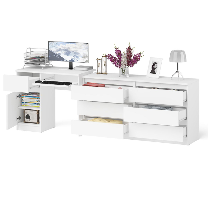 Компьютерные столы, Комод 6-ть ящиков Мори 1380 и стол компьютерный МС-1 дверка и ящик слева