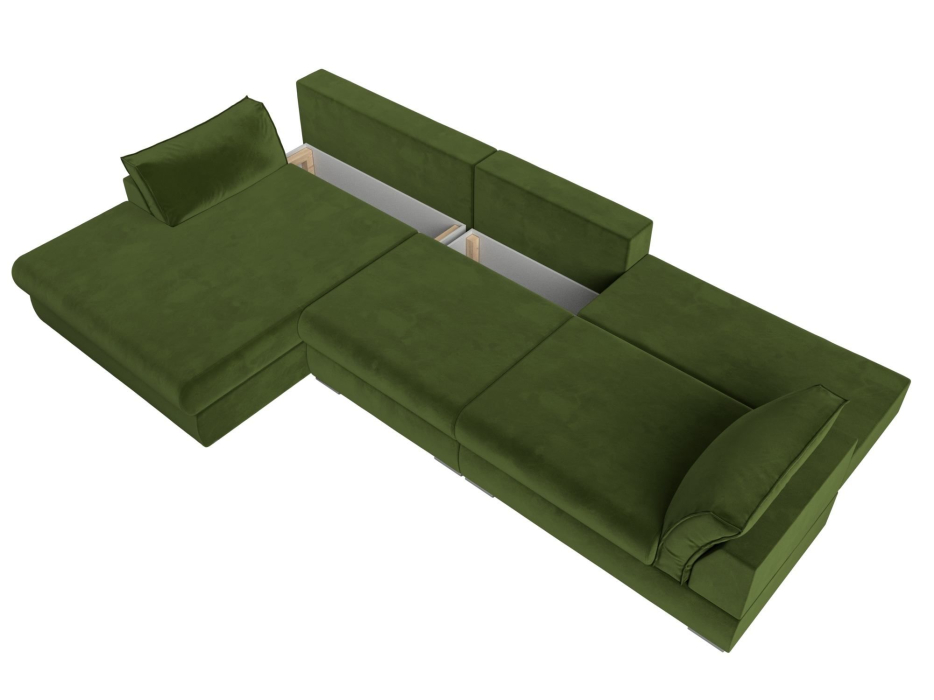 Диваны угловые в гостиную, Угловой диван Пекин Long угол левый, НПБ, микровельвет