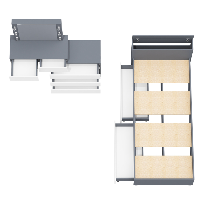 Спальные гарнитуры, Стол косметический с подсветкой 110 с кроватью с выдвижными ящиками Ксения 900