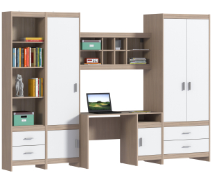 Дакота Сосна Авола Шампань/Белый глянец комплект L-3130