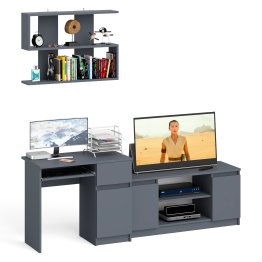 Однотумбовый компьютерный стол Мори МС-1 правый с тумбой МТВ1200.1 и открытой полкой на 900