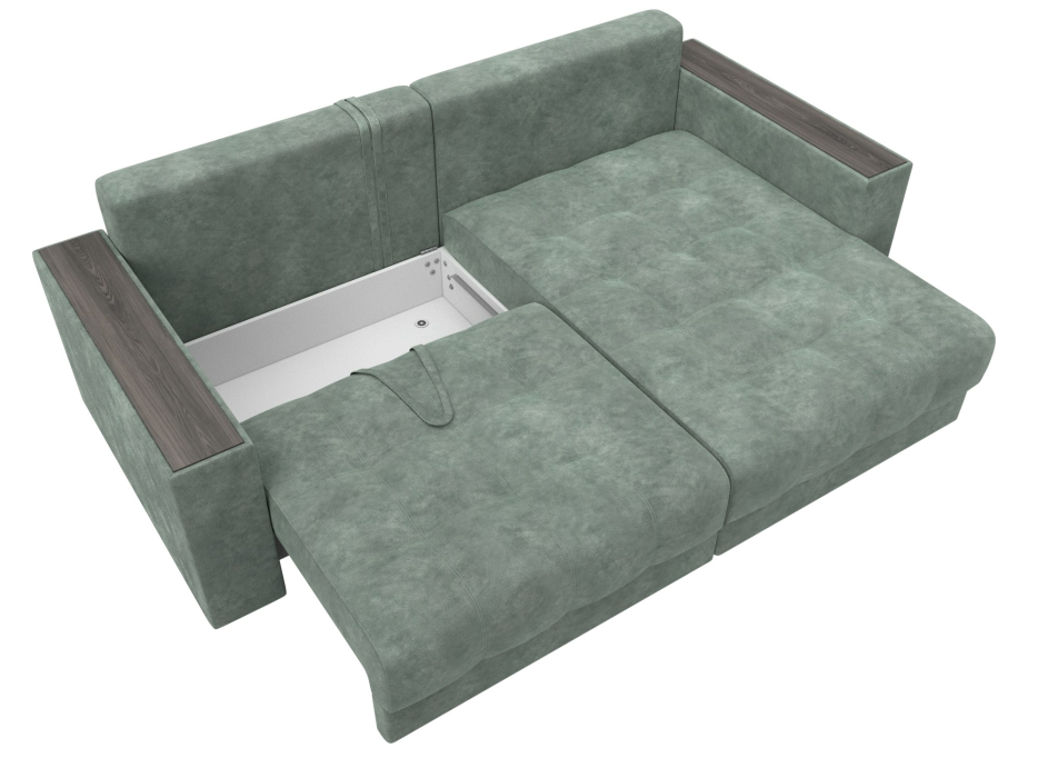 Дизайнерские диваны для гостиной, Диван угловой с декором Лига-049 НПБ, велюр BRUT