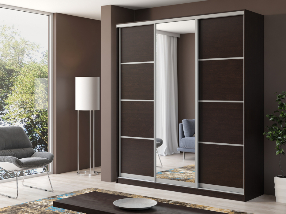 Шкафы-купе, Шкаф купе 3-х дверный Айсберг 200 +зеркало