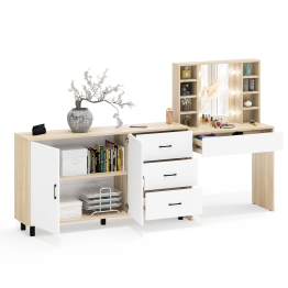 Косметический cтол с подсветкой и ящиком 115 и комод 123-1604