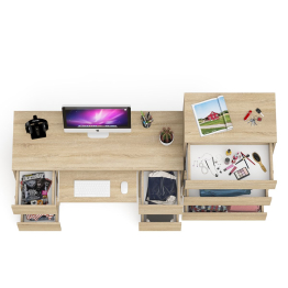 Комод высокий Мори МК700 5-ть ящиков с двухтумбовым компьютерным столом МС-2