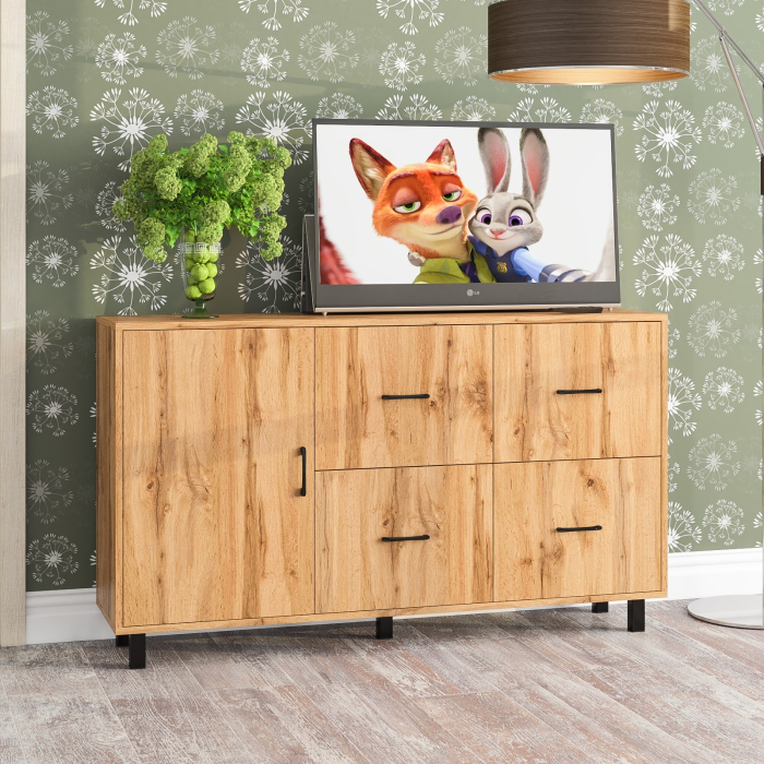 Комоды, Комод-тумба 4-ре ящика и дверка РВК 125-1504