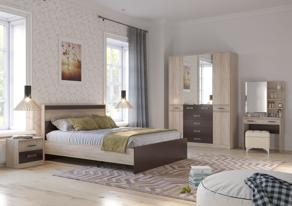 Шкафы распашные, Шкаф 4-х дверный с ящиками Румба