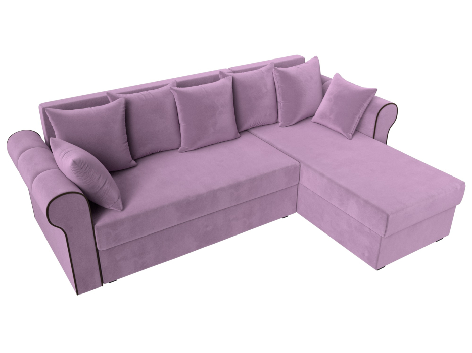 Диваны угловые в гостиную, Угловой диван-кровать Рейн, еврокнижка, микровельвет, правый