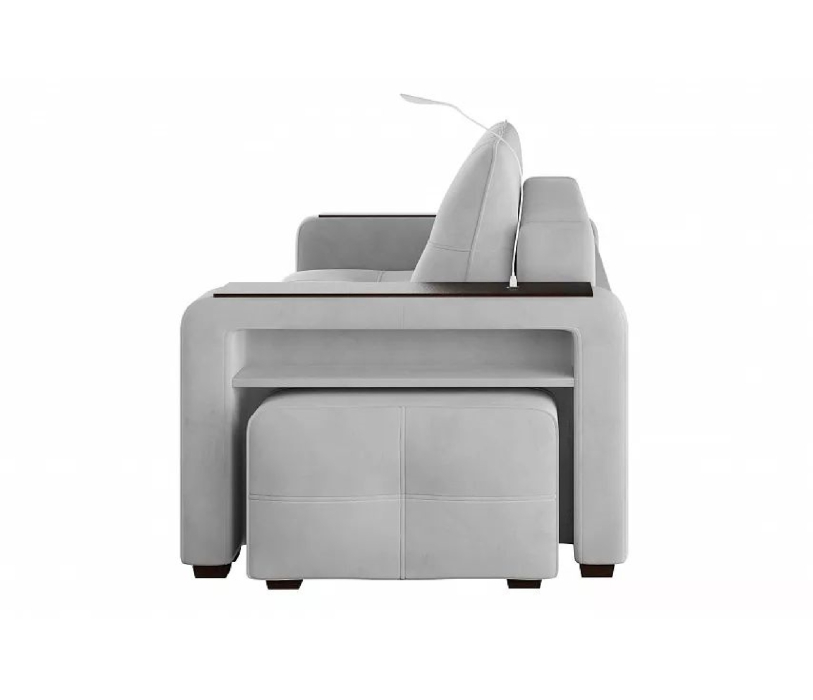 Диваны с ящиком для белья, Диван-кровать прямой Smart 4 пуф справа Велюр