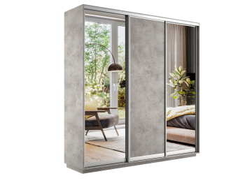 Шкаф-купе Экспресс Медиум (2 зеркала) трио 2400 x 2100 x 450