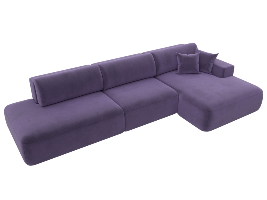 Диваны угловые в гостиную, Диван угловой Лига-036 Модерн Лонг правый угол, велюр