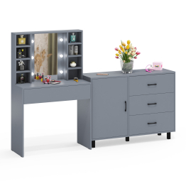 Туалетный столик с подсветкой 115 и комод с дверкой и 3-мя ящиками 122-1204