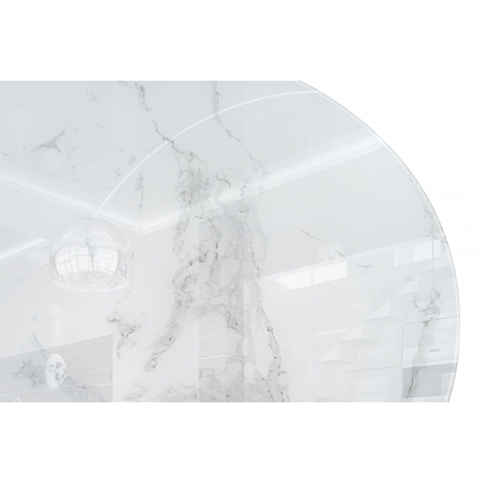 Обеденные столы, Стол стеклянный Норфолк 100х78 (белые ноги)