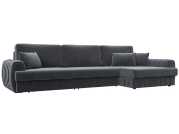 Диван угловой Лига-057 НПБ Лонг угол правый, велюр SEVEN