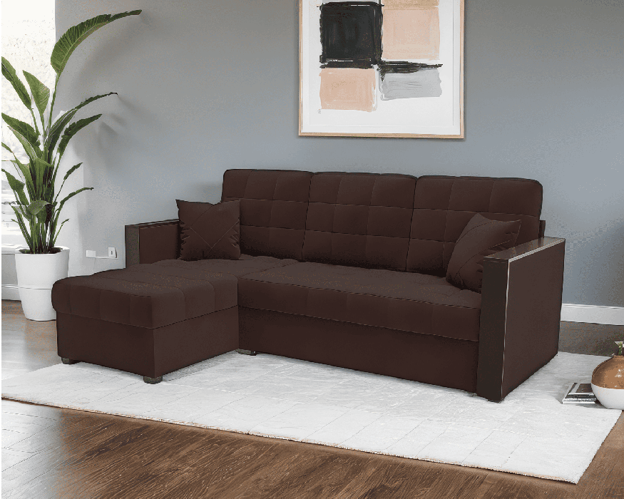 Диваны угловые в гостиную, Диван угловой Техас (Велюр)