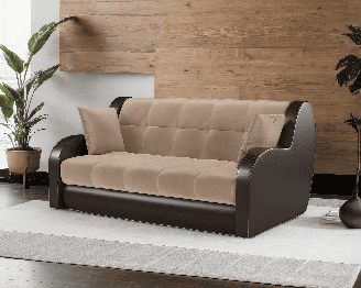 Диван аккордеон Барон НПБ 140х200 Микровелюр/Экокожа