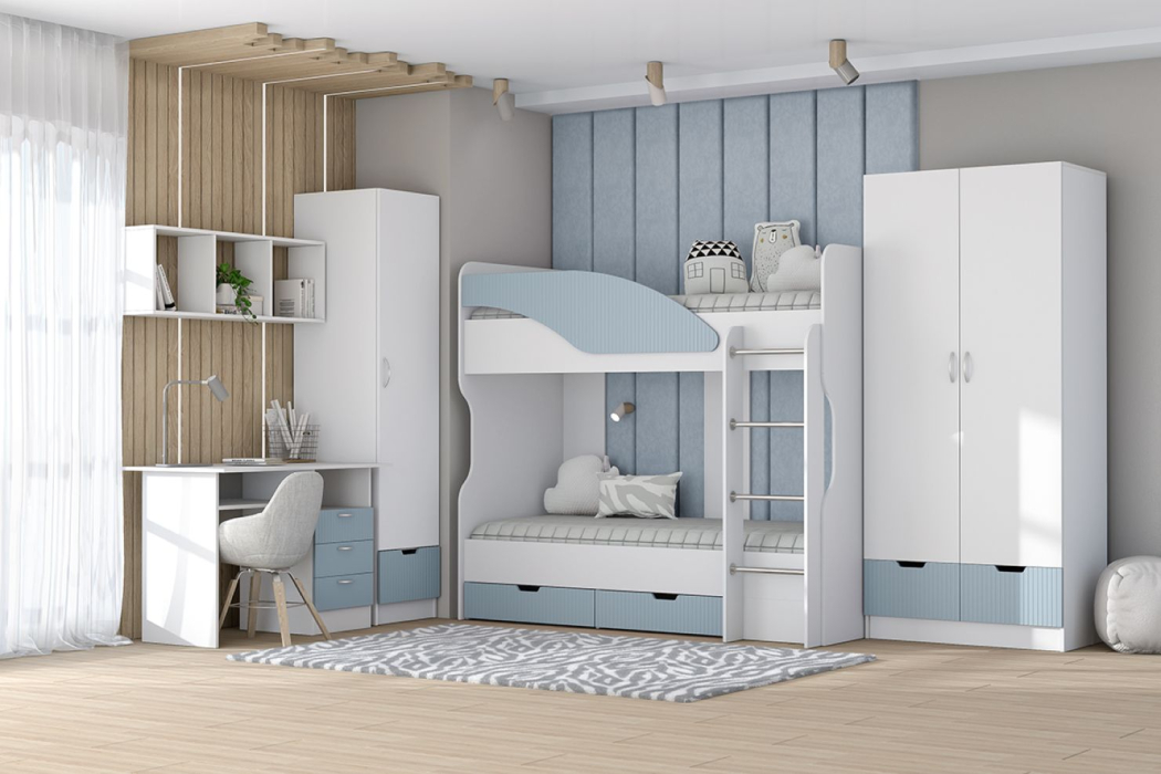 Прямые, Шкаф 2х створчатый Бриз Полосы