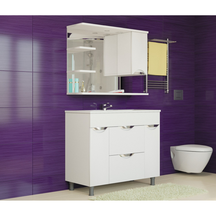 Стеллажи и полки, Шкаф навесной ЭТЬЕН-90 правый с подсветкой (ПВХ)