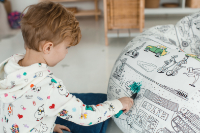 Кресло раскраска, жаккард с фломастерами