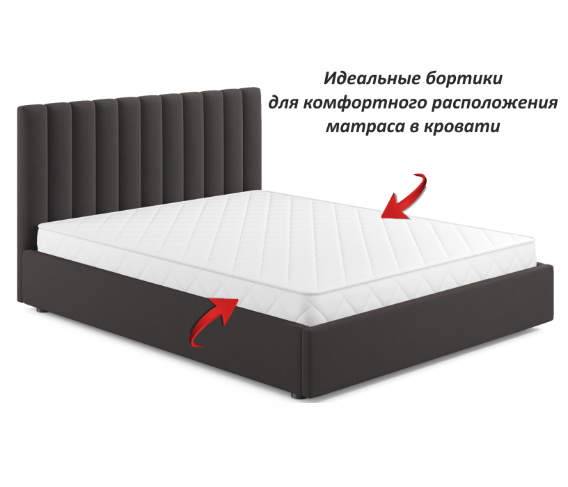 Двуспальные, Мягкая кровать Olivia 1600 подъемная с матрасом PROMO B COCOS