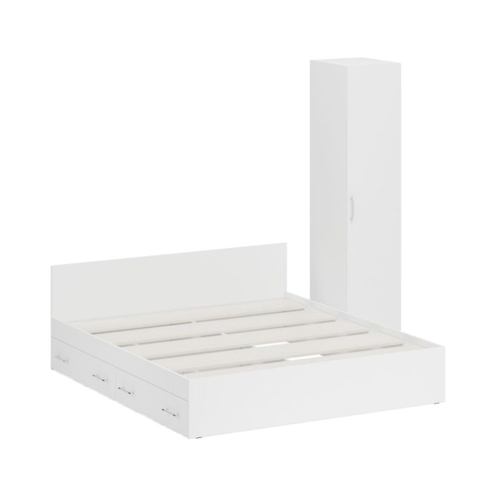 Спальные гарнитуры, Двуспальная Кровать с ящиками 1800 с пеналом Стандарт