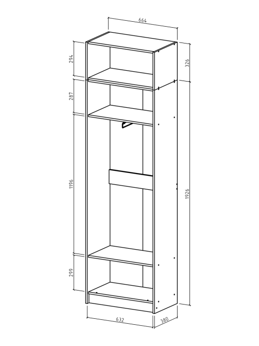 Для одежды, Шкаф Август-6 с антресолью