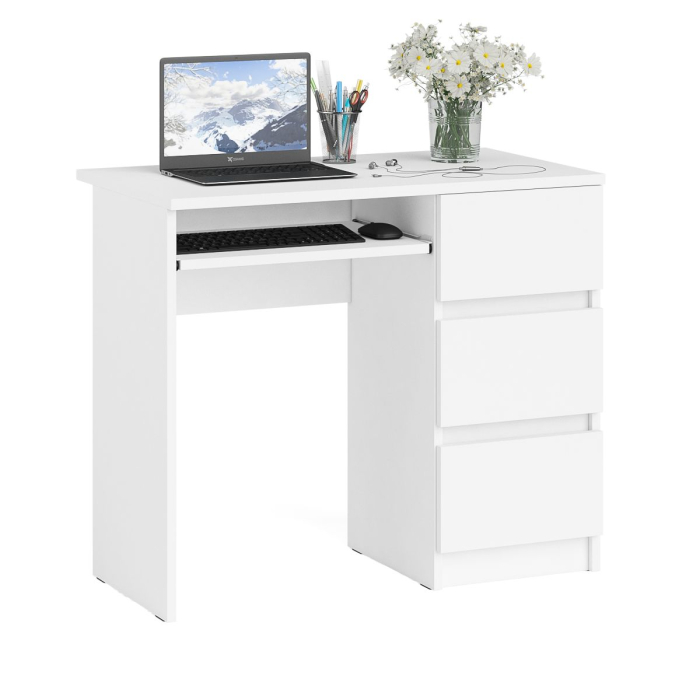 Детские столы, Стол компьютерный три ящика Мори МС-6 правый