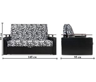 Диван прямой аккордеон Шарк 140 см 